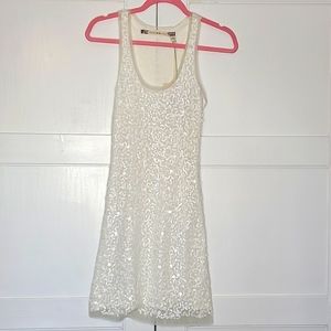 NWT Sleeveless white sequin dress